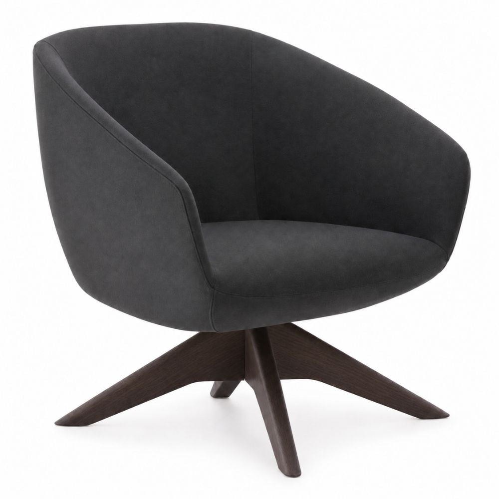 Sillón de Recepción 1 Plaza - LABENZE BECK - Asiento y Respaldo Tapizados - 155-20830-000 GRADO 0 - Labenze - NOGAL BEAT - Sillón Ocasional