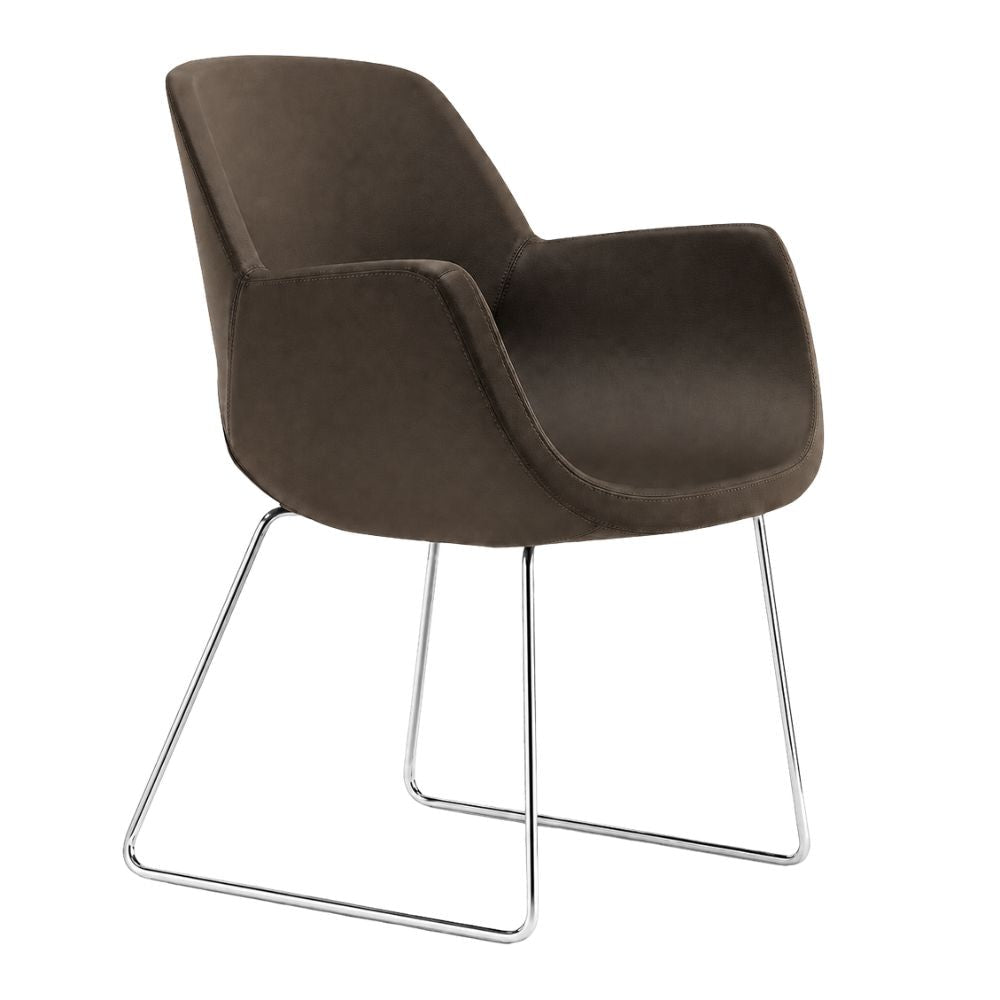 Sillón de Recepción 1 Plaza - LABENZE KIRA - Varios Colores - Tapizado con Respaldo y Descansabrazos - 155-19035-CRO GRADO 0 - Labenze - NOGAL BEAT - Sillón Ocasional