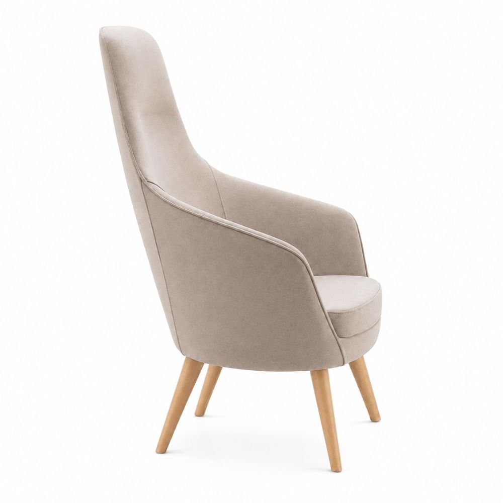 Sillón de recepción 1 plaza Labenze Nora tapizado con respaldo alto y descansabrazos