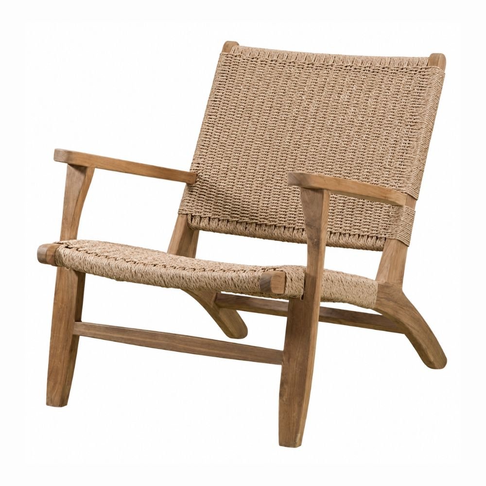 Sillón de Terraza para Restaurante - NOGAL BEAT RELAX - Natural - Madera Teca y Polyrattan - SILLÓN RELAX Natural - CAMCO - NOGAL BEAT - Sofá de Terraza