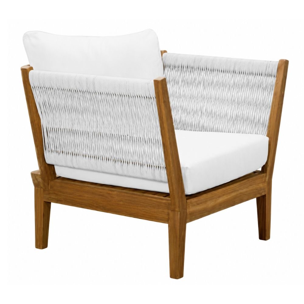 Sillón de Terraza para Zona de Jardín - NOGAL BEAT ROMA - Varios Colores - Teca y Polyrattan - SILLÓN ROMA Blanco - CAMCO - NOGAL BEAT - Sofá de Terraza