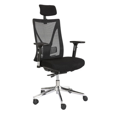 SILLON NOGAL BEAT ALBAR AB - 10 | Sillon Ejecutivo | Cabecera Ajustable | Respaldo Malla | Asiento Tapiz Tela | Reclinable | 5 Posiciones | Rodajas | Interior - AB - 10 - ALBAR - NOGAL BEAT - Sillas de oficina