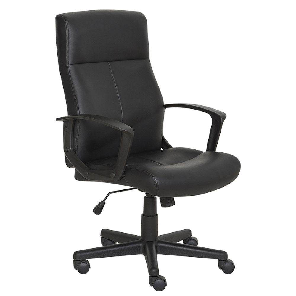 SILLÓN NOGAL BEAT E - 400 | Sillón Ejecutivo | Unibloque Madera | Asiento Respaldo Vinil | Brazos Fijos Nylon | Altura Ajustable | Reclinable | Base Estrella Nylon | Interior - E - 400 - ALBAR - NOGAL BEAT - Sillas de oficina