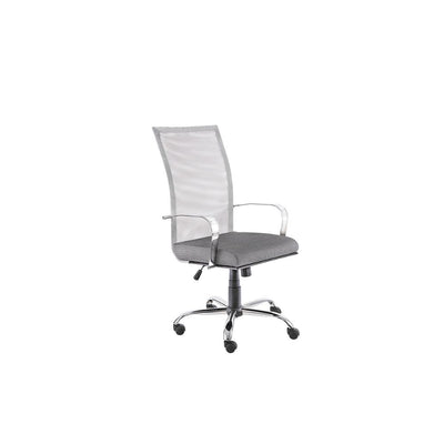 SILLÓN NOGAL BEAT M - 150 C | Sillón Ejecutivo para Oficina | Base Estrella Cromada con Rodajas | Respaldo Malla | Interior - M - 150 C - ALBAR - NOGAL BEAT - 