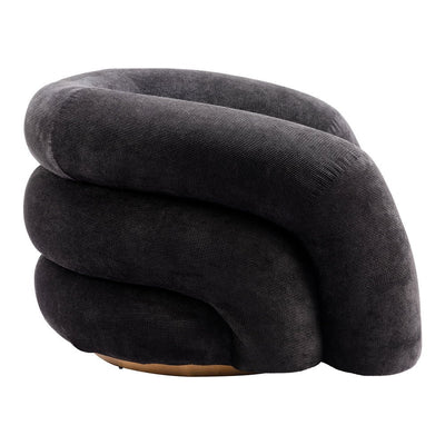 Sillón Ocasional para Lobby de Hotel - ZUO HAVN - Negro - Asiento y Respaldo Tapizados en Tejido Texturizado - 110006 - Zuo - NOGAL BEAT - Sillón Ocasional
