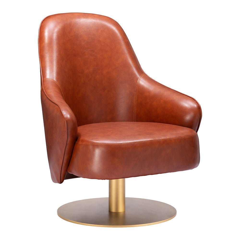 Sillón Ocasional para Lobby de Hotel - ZUO WITHBY - Varios Colores - Asiento y Respaldo Tapizados en Piel Sintética - 110108 - Zuo - NOGAL BEAT - Sillón Ocasional