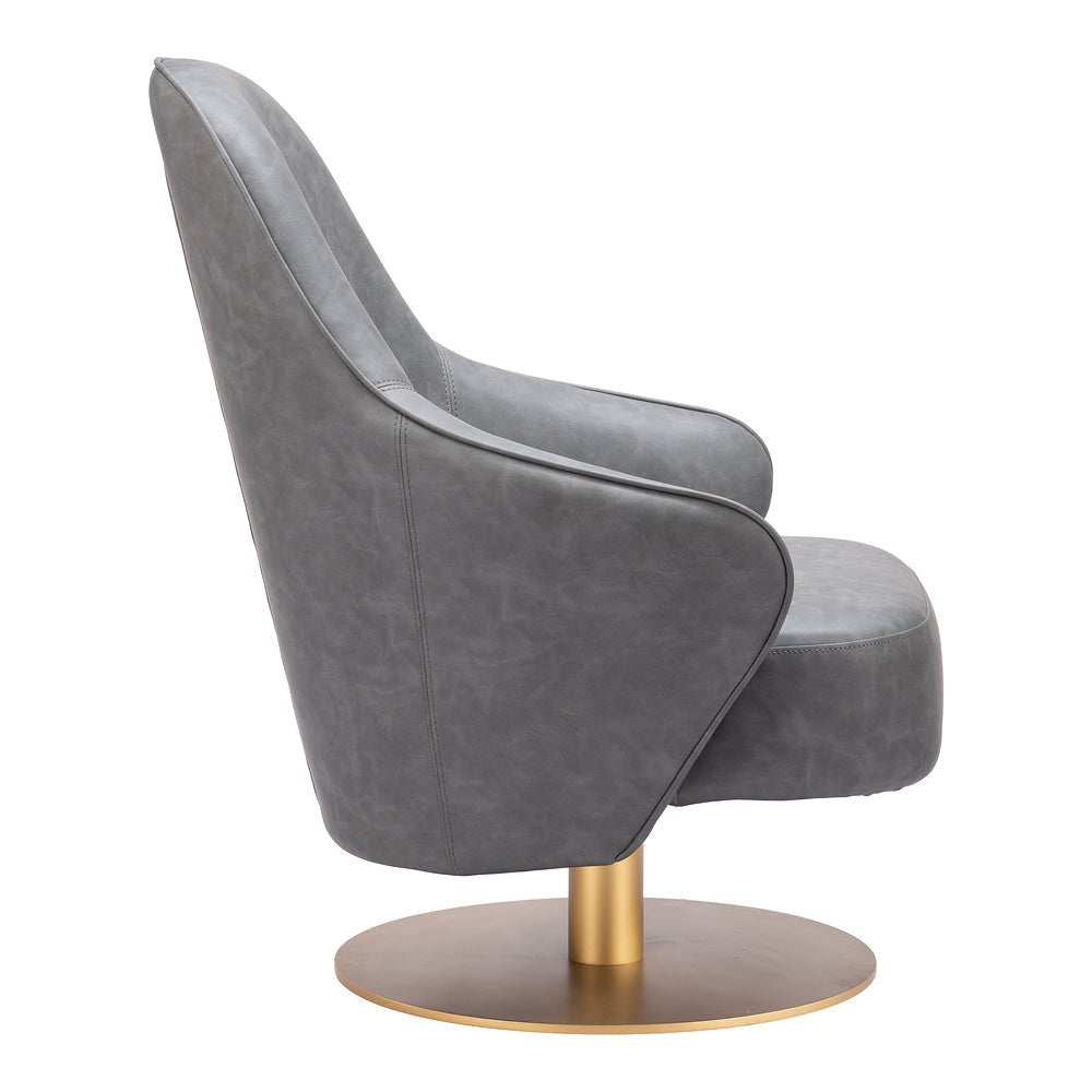 Sillón Ocasional para Lobby de Hotel - ZUO WITHBY - Varios Colores - Asiento y Respaldo Tapizados en Piel Sintética - 110107 - Zuo - NOGAL BEAT - Sillón Ocasional