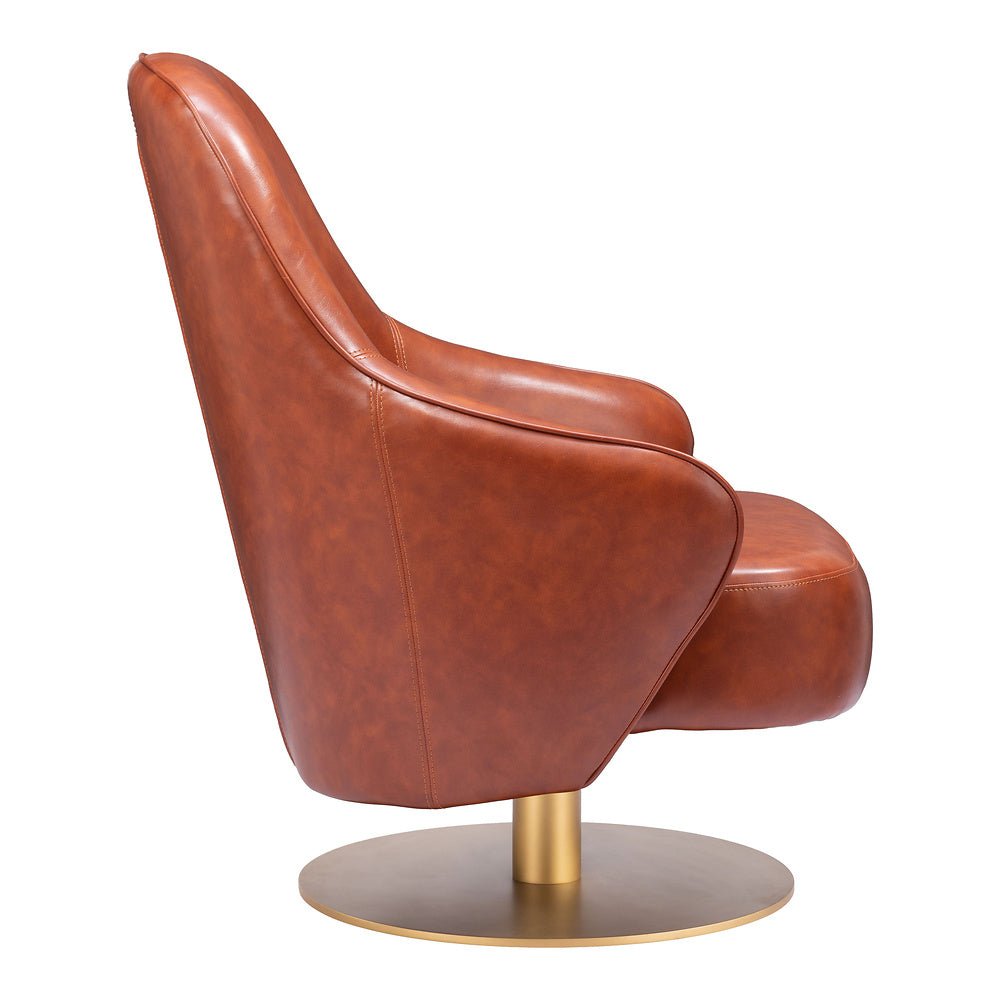 Sillón Ocasional para Lobby de Hotel - ZUO WITHBY - Varios Colores - Asiento y Respaldo Tapizados en Piel Sintética - 110108 - Zuo - NOGAL BEAT - Sillón Ocasional