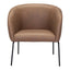 Sillón Ocasional para Recepción - ZUO QUINTEN - Varios Colores - Asiento y Respaldo Tapizados en Piel Sintética - 109055 - Zuo - NOGAL BEAT - Sillón Ocasional