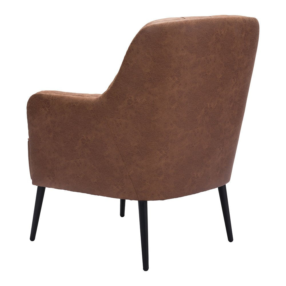 Sillón Ocasional para Recepción - ZUO TASMANIA - Varios Colores - Asiento y Respaldo Tapizados en Piel Sintética - 109053 - Zuo - NOGAL BEAT - Sillón Ocasional