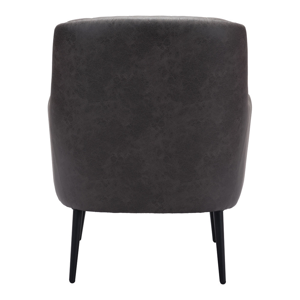 Sillón Ocasional para Recepción - ZUO TASMANIA - Varios Colores - Asiento y Respaldo Tapizados en Piel Sintética - 109054 - Zuo - NOGAL BEAT - Sillón Ocasional