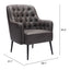 Sillón Ocasional para Recepción - ZUO TASMANIA - Varios Colores - Asiento y Respaldo Tapizados en Piel Sintética - 109054 - Zuo - NOGAL BEAT - Sillón Ocasional