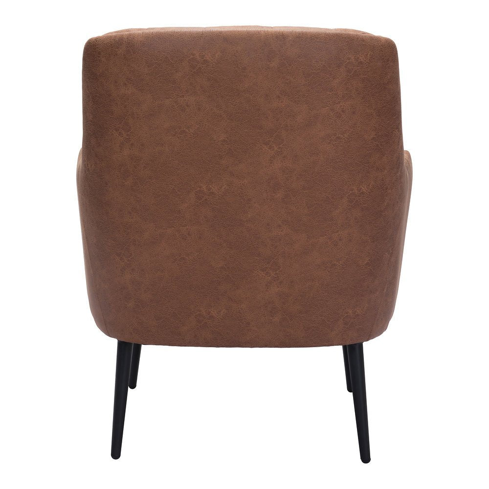 Sillón Ocasional para Recepción - ZUO TASMANIA - Varios Colores - Asiento y Respaldo Tapizados en Piel Sintética - 109053 - Zuo - NOGAL BEAT - Sillón Ocasional