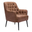 Sillón Ocasional para Recepción - ZUO TASMANIA - Varios Colores - Asiento y Respaldo Tapizados en Piel Sintética - 109053 - Zuo - NOGAL BEAT - Sillón Ocasional