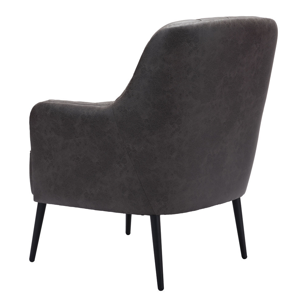 Sillón Ocasional para Recepción - ZUO TASMANIA - Varios Colores - Asiento y Respaldo Tapizados en Piel Sintética - 109054 - Zuo - NOGAL BEAT - Sillón Ocasional