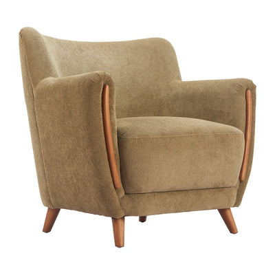 Sillón Ocasional para Sala de Espera - ZUO HAKO - Verde Olivo - Asiento y Respaldo Tapizados en Pana - 110470 - Zuo - NOGAL BEAT - Sillón Ocasional