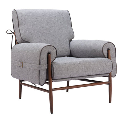 Sillón Ocasional para Salón de Belleza - ZUO KLEM - Gris - Asiento y Respaldo Tapizados en Tejido Texturizado - 110205 - Zuo - NOGAL BEAT - Sillón Ocasional