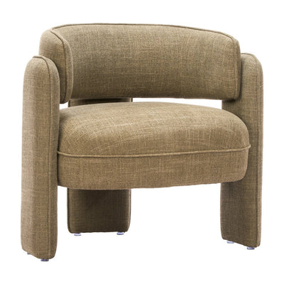 Sillón Ocasional para Spa - ZUO NAAN - Verde Alcachofa - Asiento y Respaldo Tapizados en Tejido Texturizado - 111097 - Zuo - NOGAL BEAT - Sillón Ocasional