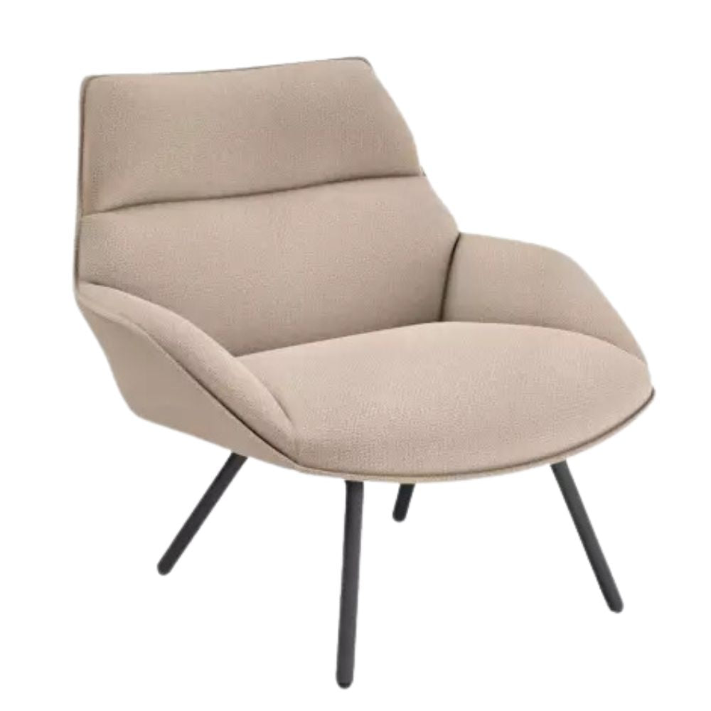 SILLÓN RESOL ANOU FULLY UPHOLSTERED | Sillón Ocasional para Sala de Estar | Estructura Acero | Tapizado | Interior - 85984 + 61149 - Resol - NOGAL BEAT - Sillon