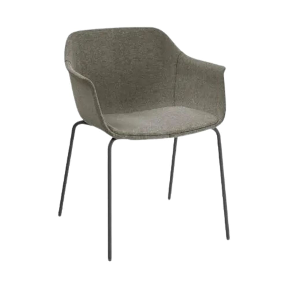 SILLÓN RESOL SHAPE 4 PATAS FULLY UPHOLSTERED | Sillón Ocasional para Sala de Espera | Inyección en Polipropileno Fibra de Vidrio | Estructura Acero Pintado | Interior - 85908 + EGL49 - Resol - NOGAL BEAT - Sillon