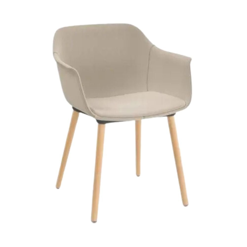 SILLÓN RESOL SHAPE MADERA FULLY UPHOLSTERED | Sillón Ocasional para Sala de Estar | Inyección en Polipropileno Fibra de Vidrio | Patas de Madera | Interior - 85968 + 61149 - Resol - NOGAL BEAT - Sillon