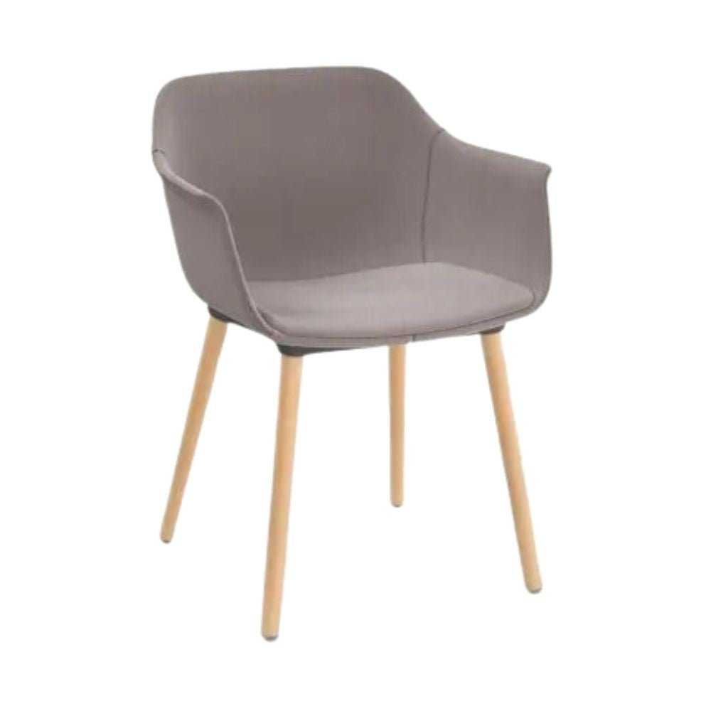 SILLÓN RESOL SHAPE MADERA FULLY UPHOLSTERED | Sillón Ocasional para Sala de Estar | Inyección en Polipropileno Fibra de Vidrio | Patas de Madera | Interior - 85968 + 60090 - Resol - NOGAL BEAT - Sillon