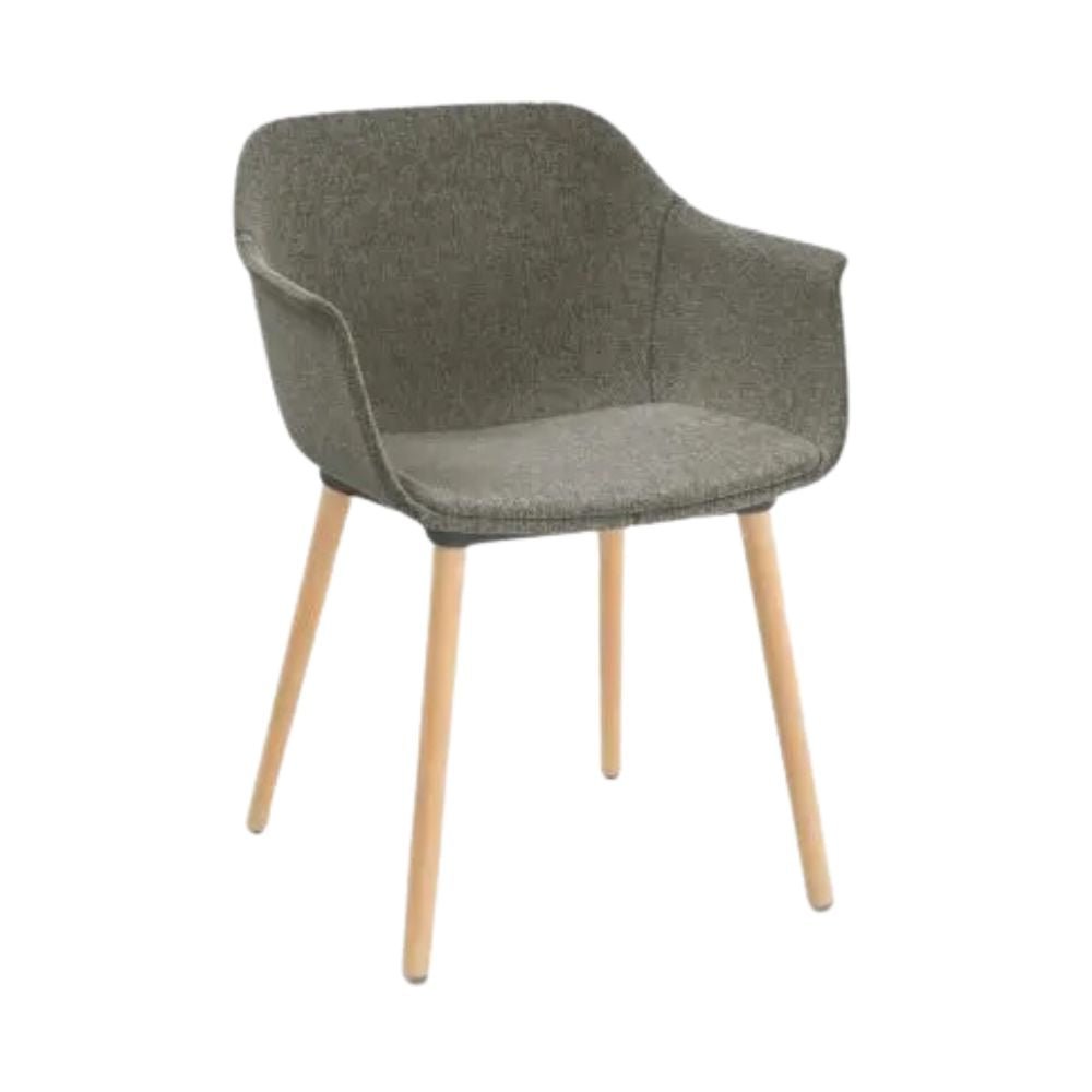 SILLÓN RESOL SHAPE MADERA FULLY UPHOLSTERED | Sillón Ocasional para Sala de Estar | Inyección en Polipropileno Fibra de Vidrio | Patas de Madera | Interior - 85968 + EGL49 - Resol - NOGAL BEAT - Sillon