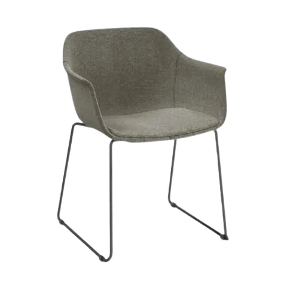 SILLÓN RESOL SHAPE PATIN FULLY UPHOLSTERED | Sillón Ocasional para Sala de Espera Visita | Inyección en Polipropileno Fibra de Vidrio | Estructura Acero Pintado | Interior - 85980 + EGL49 - Resol - NOGAL BEAT - Sillon