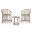 Set de sala Resol Raff con dos sillones y una mesa en fibra de vidrio y PP con protección UV