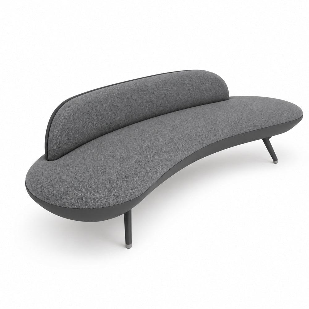Sofá 3 Plazas Curvo - VERSA OFFSET SOFA PANNA - Grafito - Tapizado en Sintético Lux o Tapiz Infinity - VO-613F - VERSA - NOGAL BEAT - Sillón Ocasional