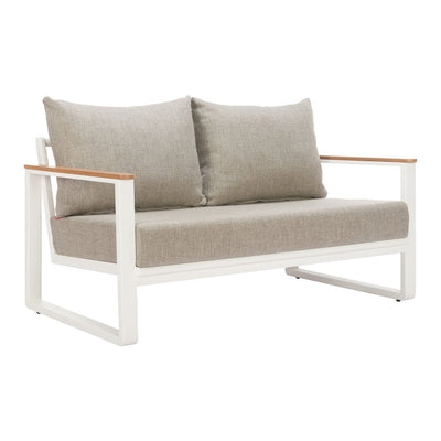 Sofá de Terraza para Áreas de Estar 2 Plazas - ZUO WELT - Varios Colores - Asiento y Respaldo Tapizados con Tela para Exterior - 704112 - Zuo - NOGAL BEAT - Sofá de Terraza
