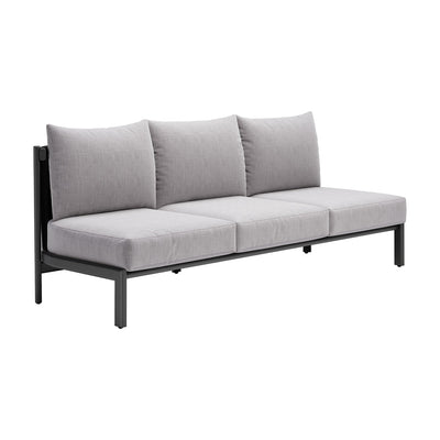 Sofá de Terraza para Roof Garden 3 Plazas - ZUO HORIZON - Gris - Asiento y Respaldo Tapizados con Tela para Exterior - 704047 - Zuo - NOGAL BEAT - Sofá de Terraza