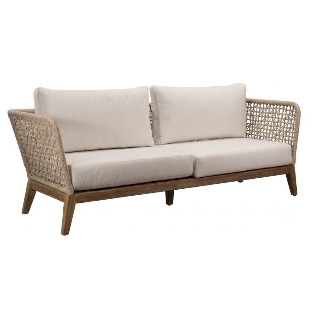 Sofá de Terraza para Zona de Jardín - NOGAL BEAT YEPARA - Beige - Teca y Cuerda - SOFÁ YEPARA Beige - CAMCO - NOGAL BEAT - Sofá de Terraza