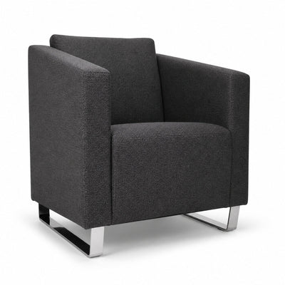 Sofá Decco una Plaza para Sala de Espera - VERSA ALTUS DECCO - Estructura Aluminio - Asiento/respaldo con Espuma Pu Tapizado - AL-530 - VERSA - NOGAL BEAT - Sillón Ocasional