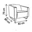 Sofá Decco una Plaza para Sala de Espera - VERSA ALTUS DECCO - Estructura Aluminio - Asiento/respaldo con Espuma Pu Tapizado - AL-530 - VERSA - NOGAL BEAT - Sillón Ocasional