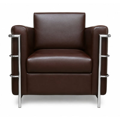 Sofá para Recepción - GEBESA PIERO - 1 Plaza - Asiento y Respaldo Tapizado en Tactopiel - GDB280P1 - GEBESA - NOGAL BEAT - Sillón Ocasional