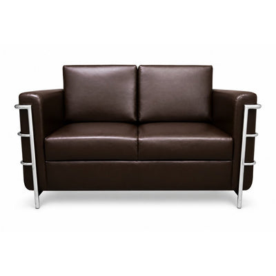 Sofá para Recepción - GEBESA PIERO - 2 Plazas - Asiento y Respaldo Tapizado en Tactopiel - GDB280P2 - GEBESA - NOGAL BEAT - Sillón Ocasional