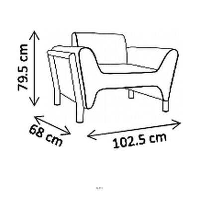 Sofá Winner de una Plaza para Sala - VERSA ALTUS WINNER - Estructura Aluminio - Asiento/respaldo con Espuma Pu Tapizado - AL-511S - VERSA - NOGAL BEAT - Sillón Ocasional