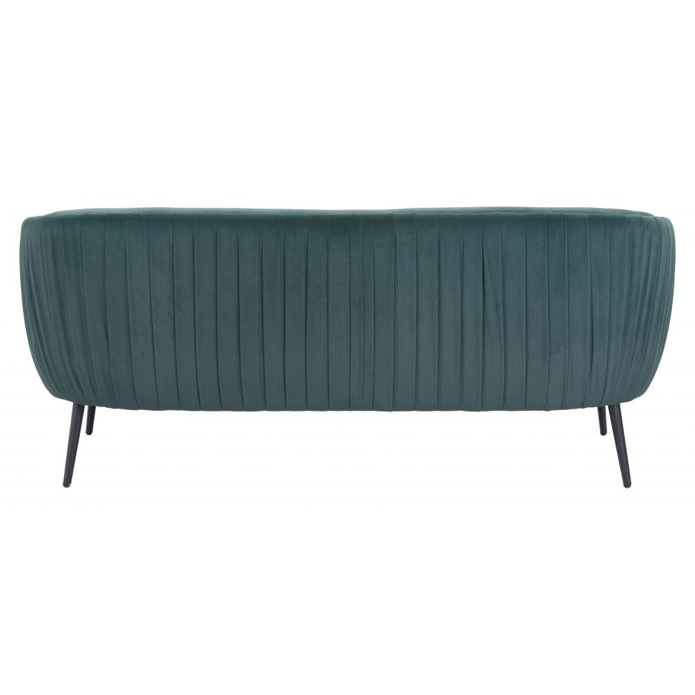 SOFÁ ZUO KARAN | Sofá Decorativo para Sala de Estar | Base Acero Negro | Verde | Terciopelo 100% Poliéster Madera Contrachapada | Interior - 101859 - Zuo - NOGAL BEAT - Sofá