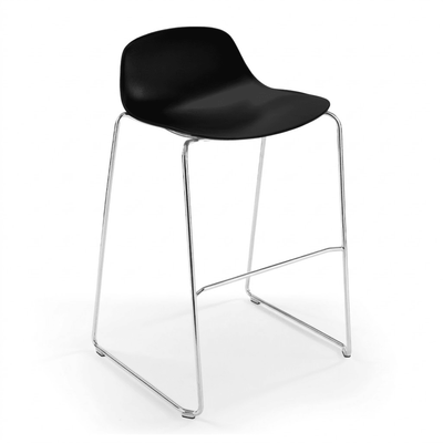 Taburete Comercial - INFINITI PURE LOOP MINI H66 TRINEO - Varios Colores - Asiento en Policarbonato - Base Trineo - 113-3422I BASE CROMO - Infiniti - NOGAL BEAT - Taburete