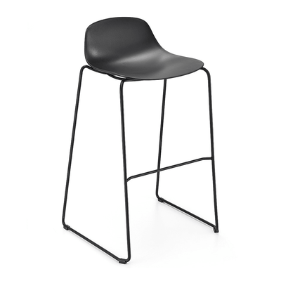 Taburete Comercial - INFINITI PURE LOOP MINI H76 TRINEO - Varios Colores - Asiento en Policarbonato - Base Trineo - 113-3422H BASE CROMO - Infiniti - NOGAL BEAT - Taburete