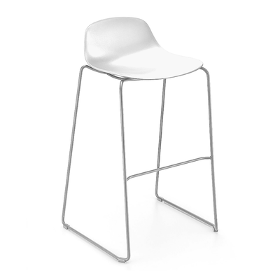 Taburete Comercial - INFINITI PURE LOOP MINI H76 TRINEO - Varios Colores - Asiento en Policarbonato - Base Trineo - 113-3422H BASE CROMO - Infiniti - NOGAL BEAT - Taburete
