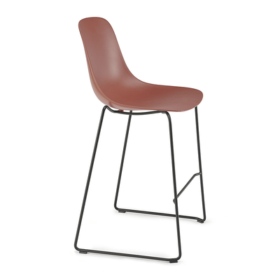 Taburete Comercial - INFINITI PURE LOOP MONO H66 TRINEO - Varios Colores - Asiento en Polipropileno - Base Trineo - 113-5922I BASE CROMO - Infiniti - NOGAL BEAT - Taburete