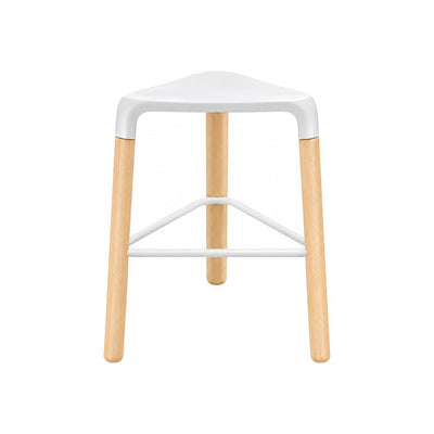Taburete para Hotel - INFINITI PICAPAU STOOL H46.5 - Varios Colores - Asiento de Polipropileno y Estructura de Madera - 113-28600-BCO-ESP - Infiniti - NOGAL BEAT - Taburete