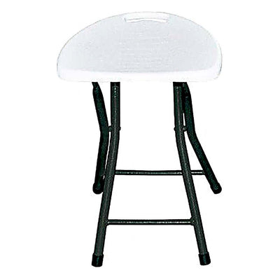 TABURETE RESOL EASY STOOL | Taburete Ocasional para Negocio Evento | 47 cm | Plegable de Acero Pintado | Polietileno Alta Densidad | Exterior Techado - 66472 - Resol - NOGAL BEAT - Taburete