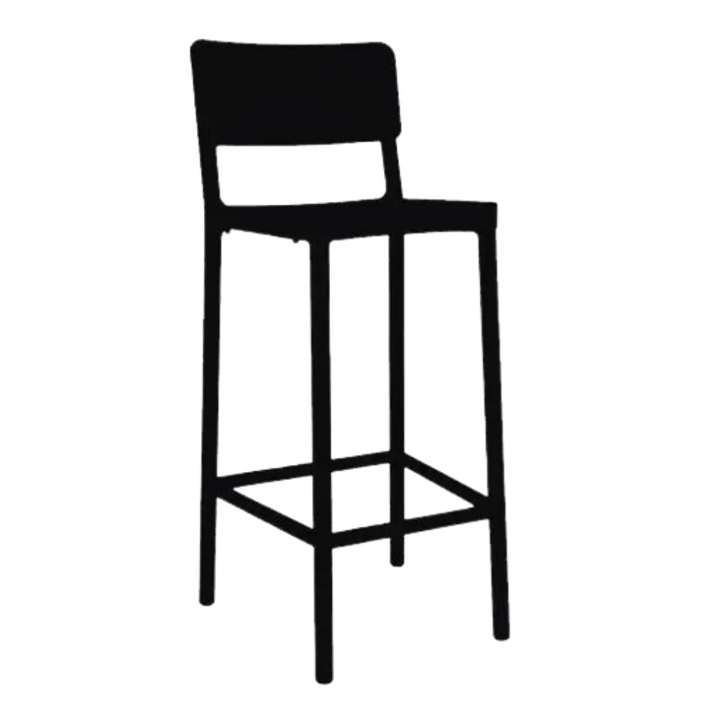 TABURETE RESOL LISBOA ALTO | Taburete Ocasional para Bar | 77 cm | Inyectado Fibra Vidrio con PP | Protección UV | Interior + Exterior - 03897 - Resol - NOGAL BEAT - Taburete