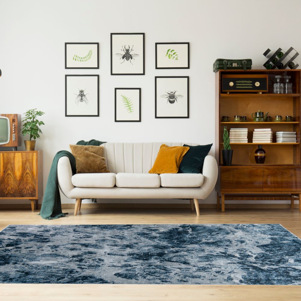 TAPETE LAVIN SIRIT T5131 | Tapete Decorativo para Recepción Hotel Hogar Departamento Sala | GRIS AZUL | Varias Medidas | Rectangular | Interior - T5131-60 x 90 - LAVIN - NOGAL BEAT - Tapetes