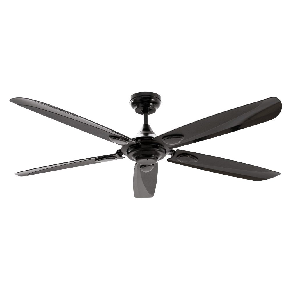 Ventilador Decorativo de Techo 100% a Prueba de Agua Ideal para Costa - MASTERFAN VELVET 52 - Negro - 5 Aspas Áreas Grandes - VELVET 52 - Masterfan - NOGAL BEAT - Ventilador Decorativo