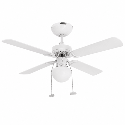 Ventilador Decorativo de Techo para Despacho - MASTERFAN CONDESA 42 - Blanco Maple - 4 Aspas Áreas Medianas - CONDESA 42 - Masterfan - NOGAL BEAT - Ventilador Decorativo