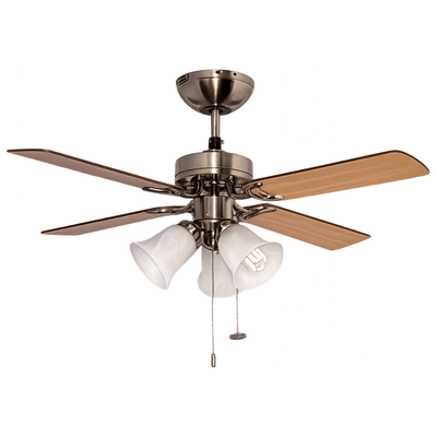 Ventilador Decorativo de Techo para Despacho - MASTERFAN OPORTO PLAFON 42 - Varios Colores - 4 Aspas Áreas Medianas - OPORTO PLAFON 42 - Masterfan - NOGAL BEAT - Ventilador Decorativo